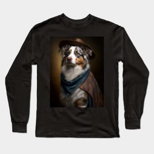 Royal Portrait of an Australian Shepherd Dog Long Sleeve T-Shirt